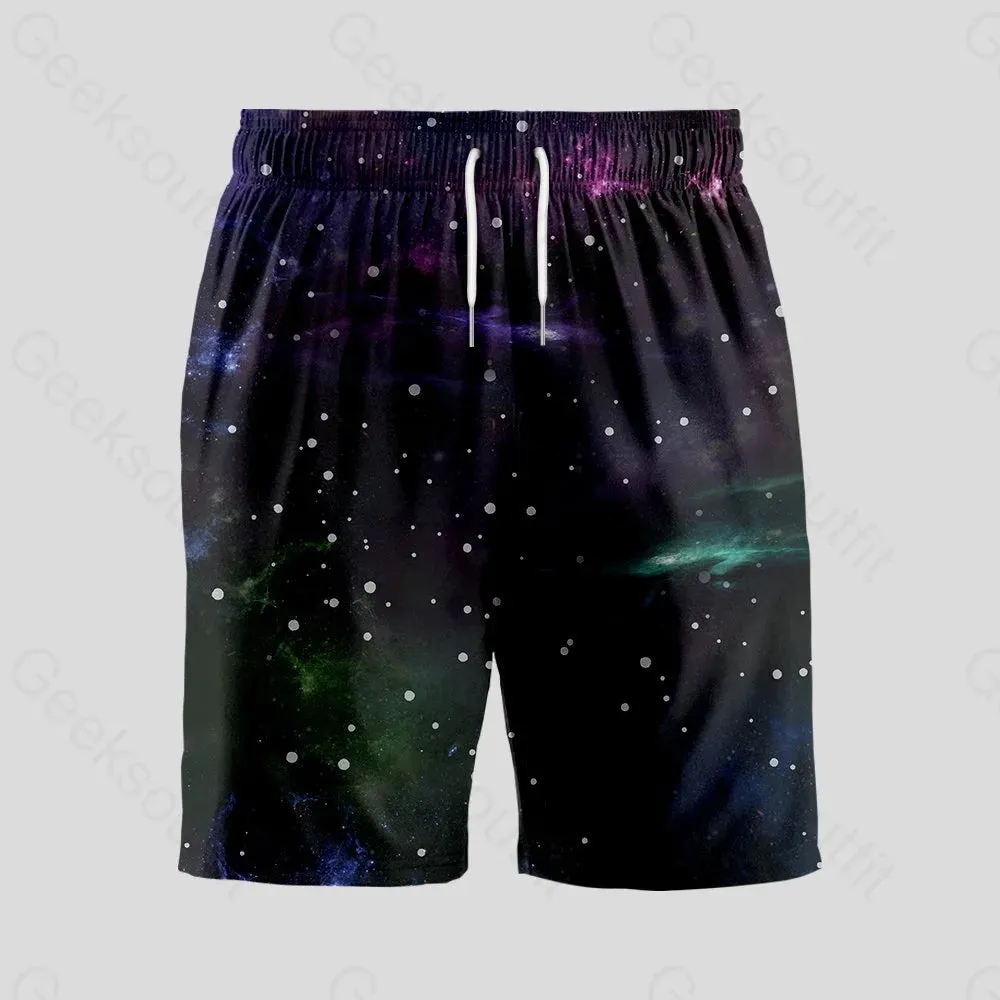 Beautiful Nebula Outer Space Geeky Drawstring Shorts