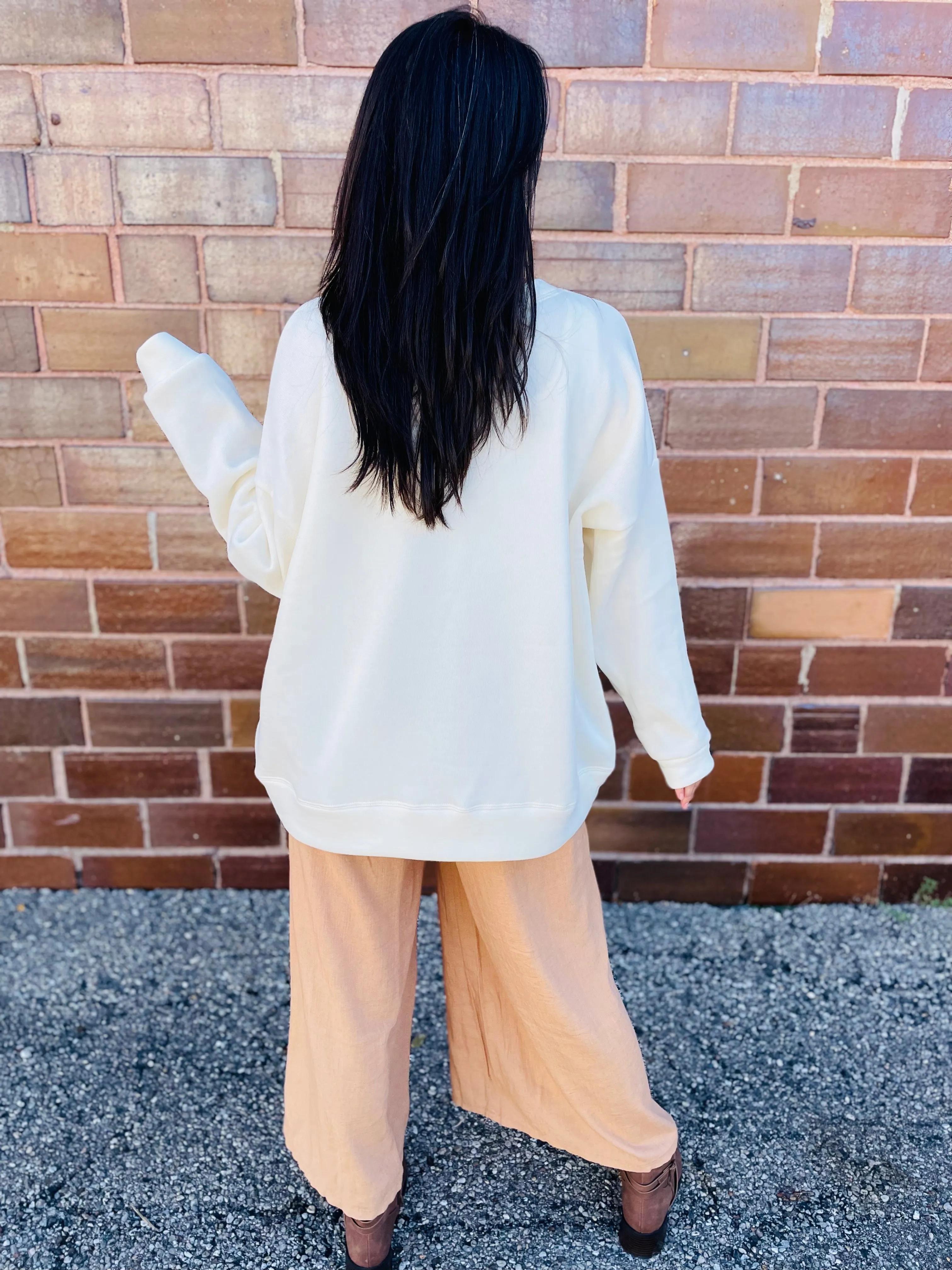 Camel - Wide Leg Linen Pants