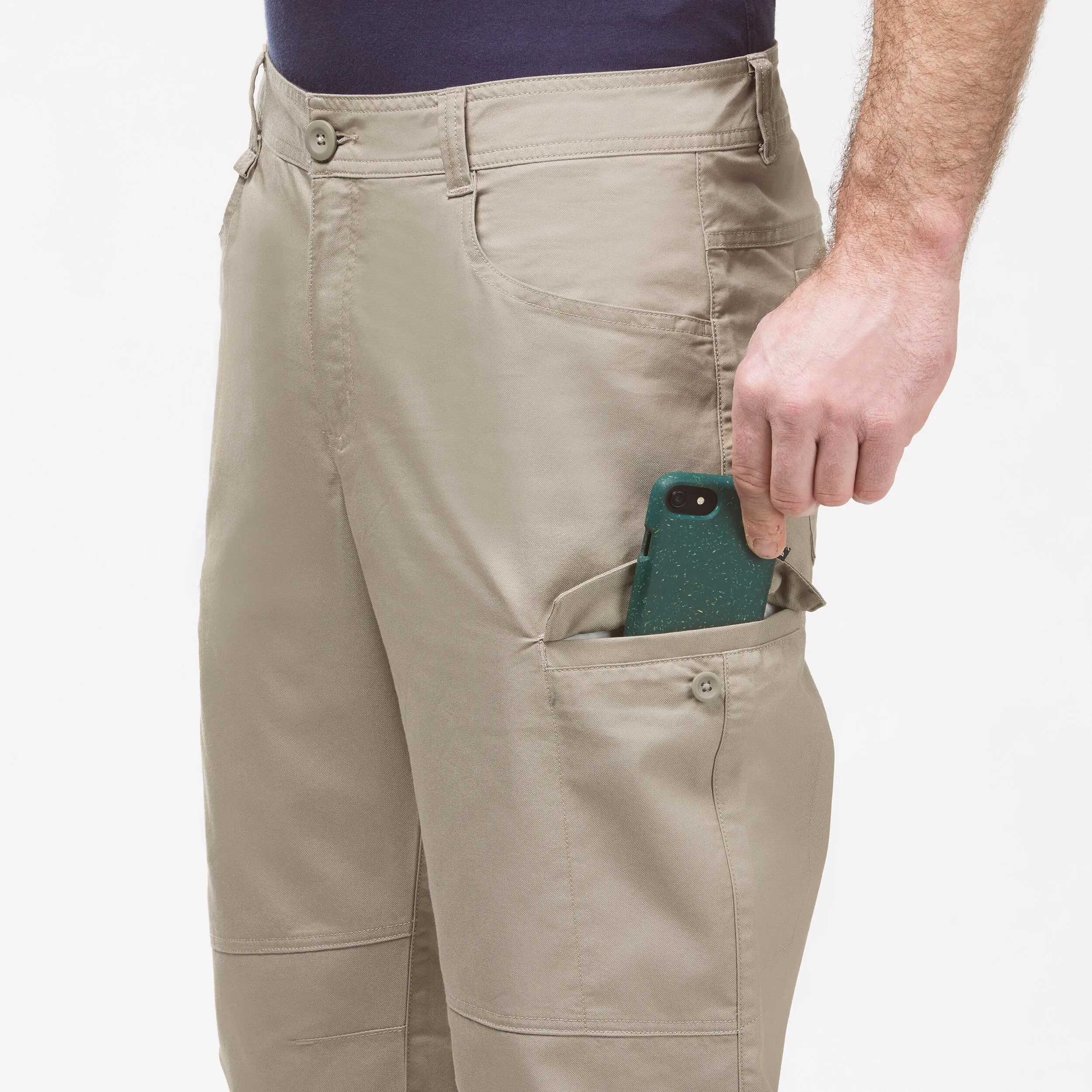 Mens Beige Hiking Bermuda Shorts – Quechua NH500 Fresh: Lightweight, Breathable, and Comfortable