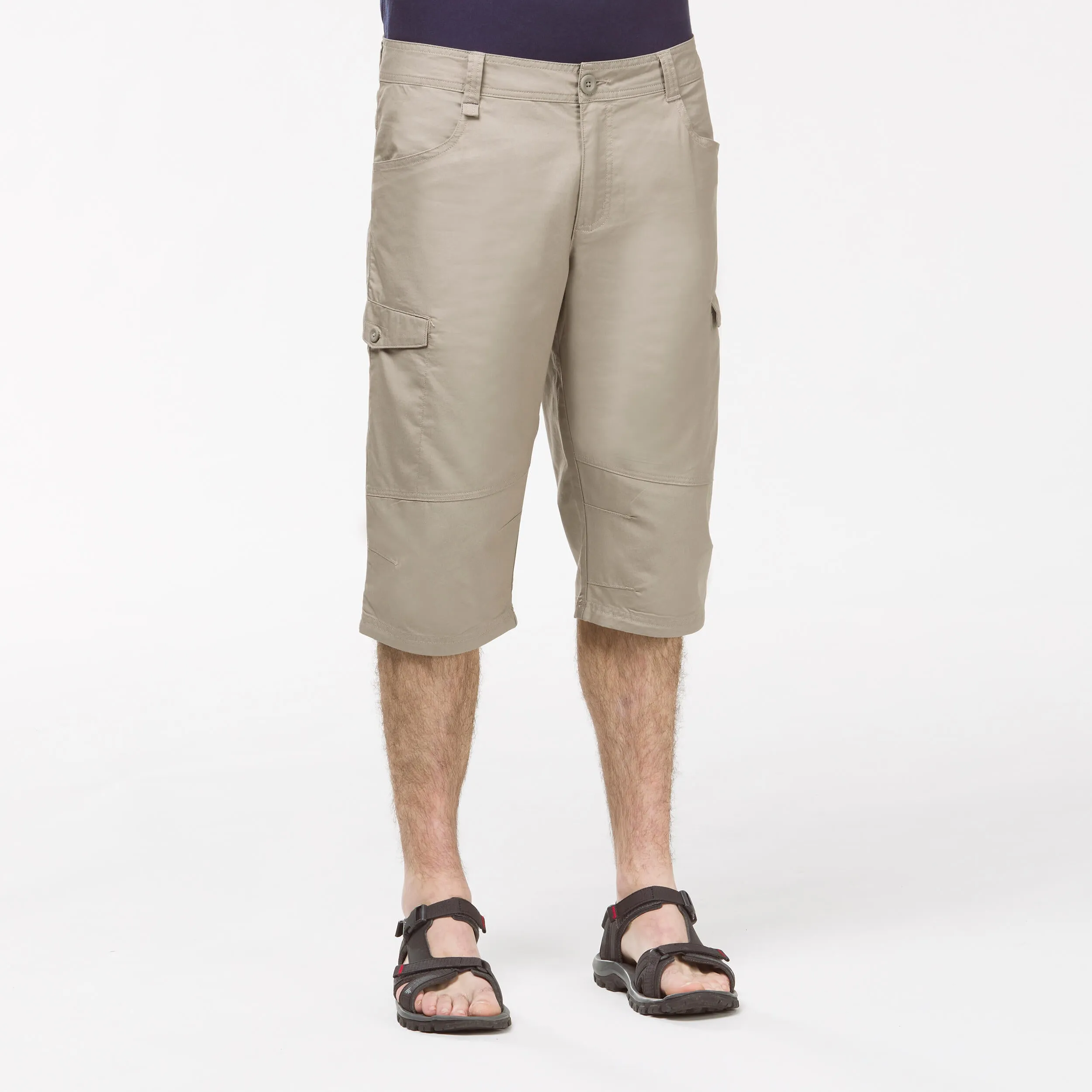 Mens Beige Hiking Bermuda Shorts – Quechua NH500 Fresh: Lightweight, Breathable, and Comfortable