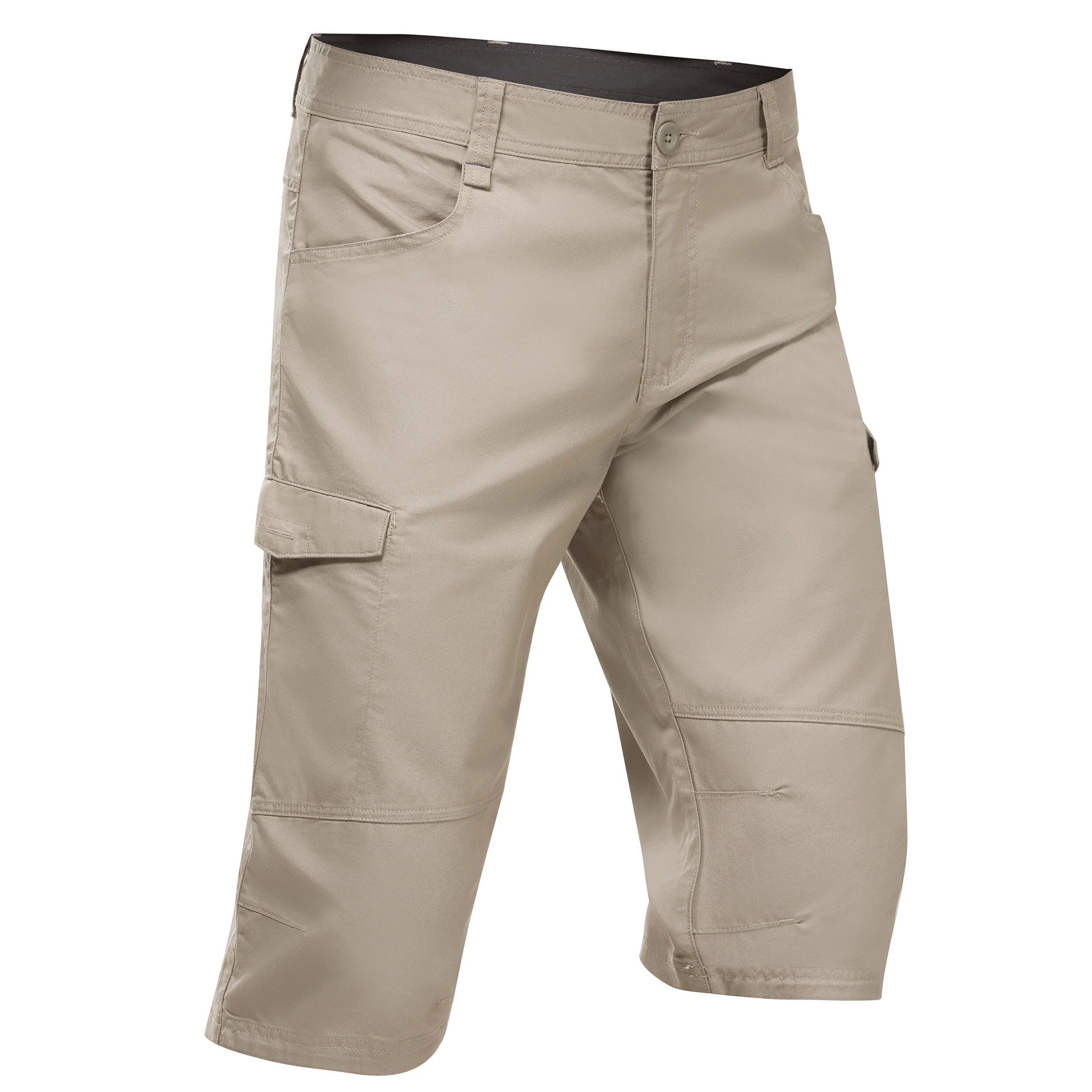 Mens Beige Hiking Bermuda Shorts – Quechua NH500 Fresh: Lightweight, Breathable, and Comfortable