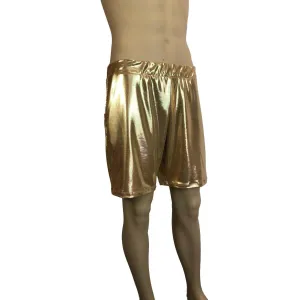 Men's Gold Mystique Metallic Shorts W/ Pockets