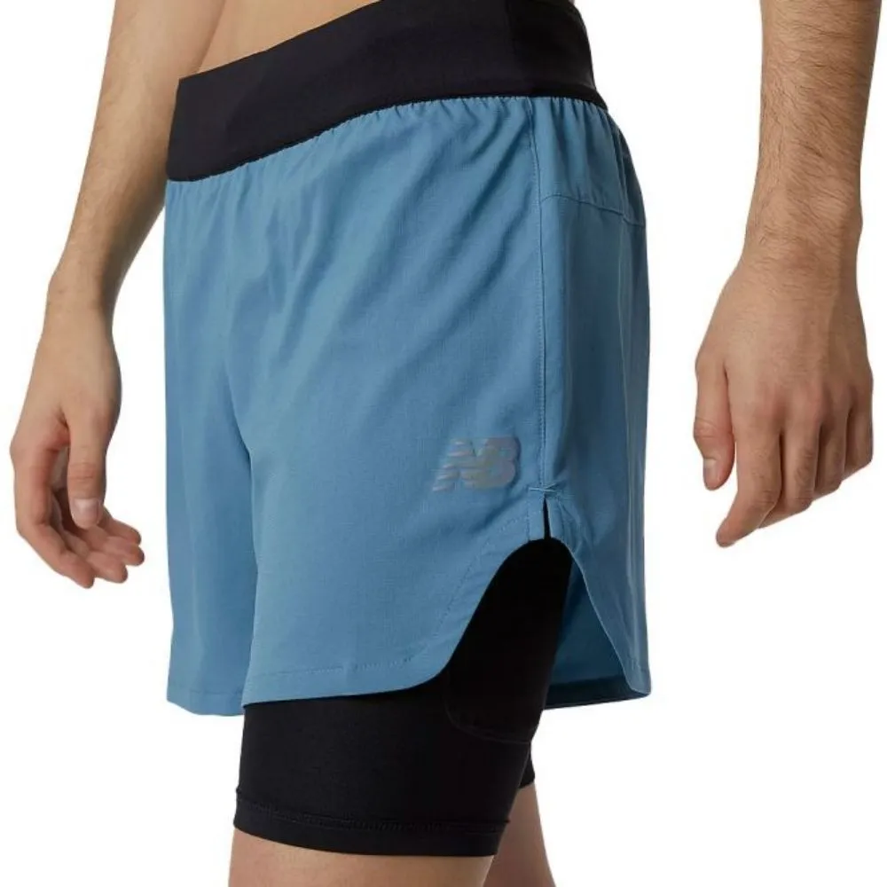 New Balance Mens Q Speed Fuel 2 In 1 5 Inch Short