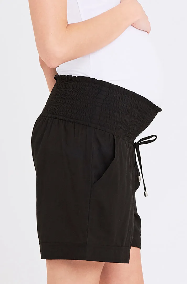 Philly Ultra Light Black Cotton Maternity Shorts