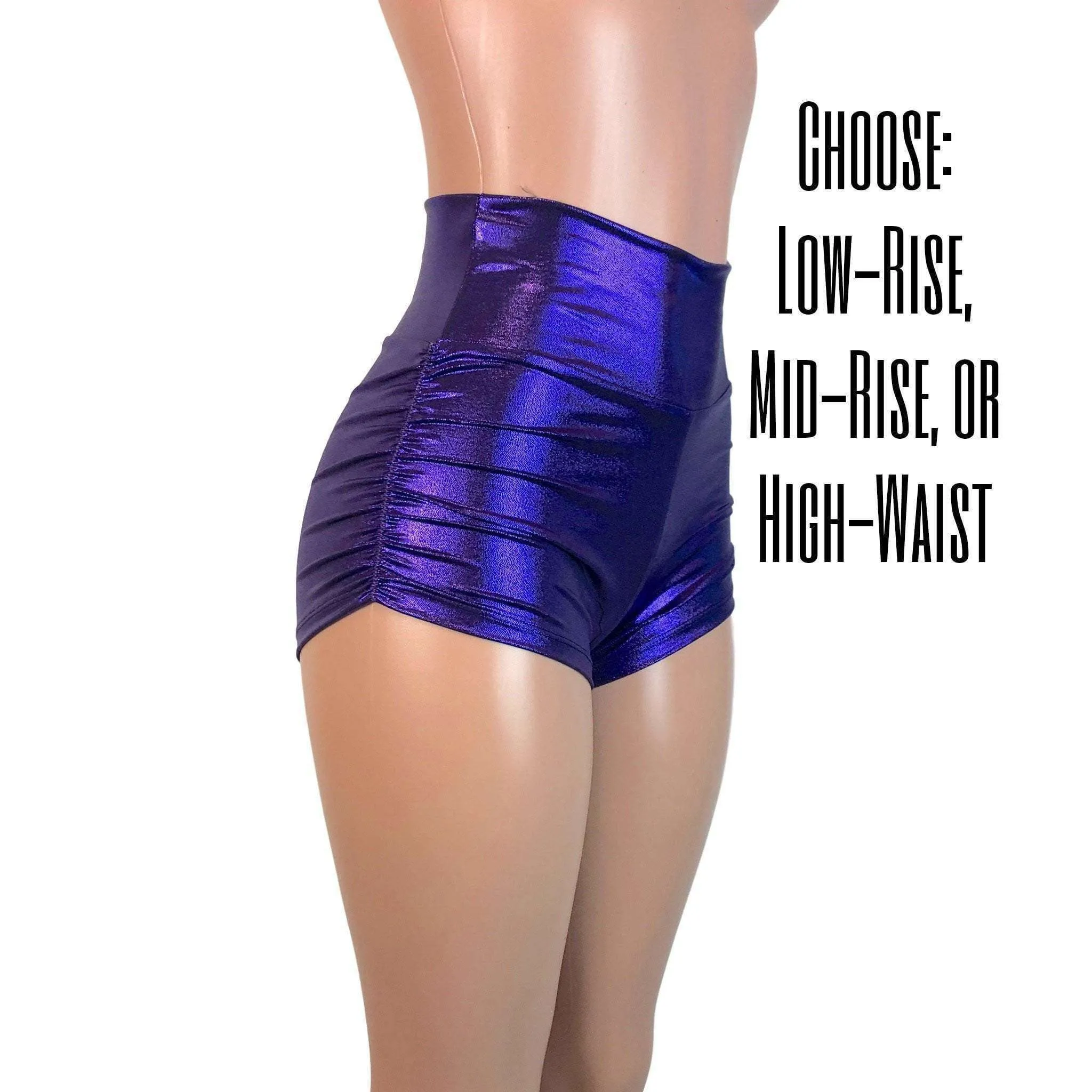 Ruched Booty Shorts - Purple Mystique