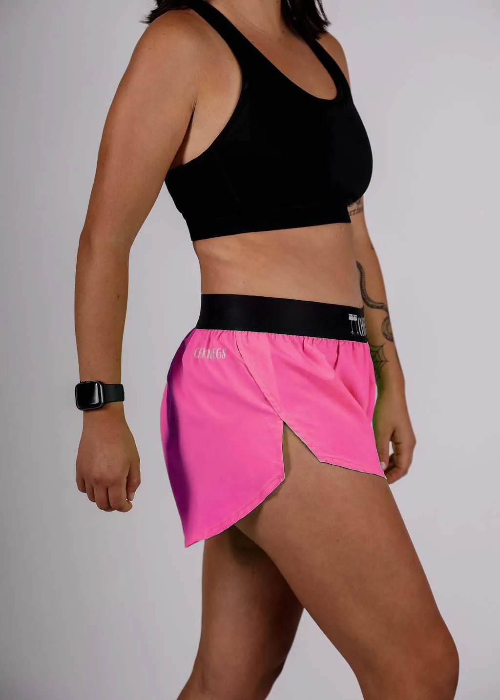 Women's Neon Pink 1.5" Split Shorts