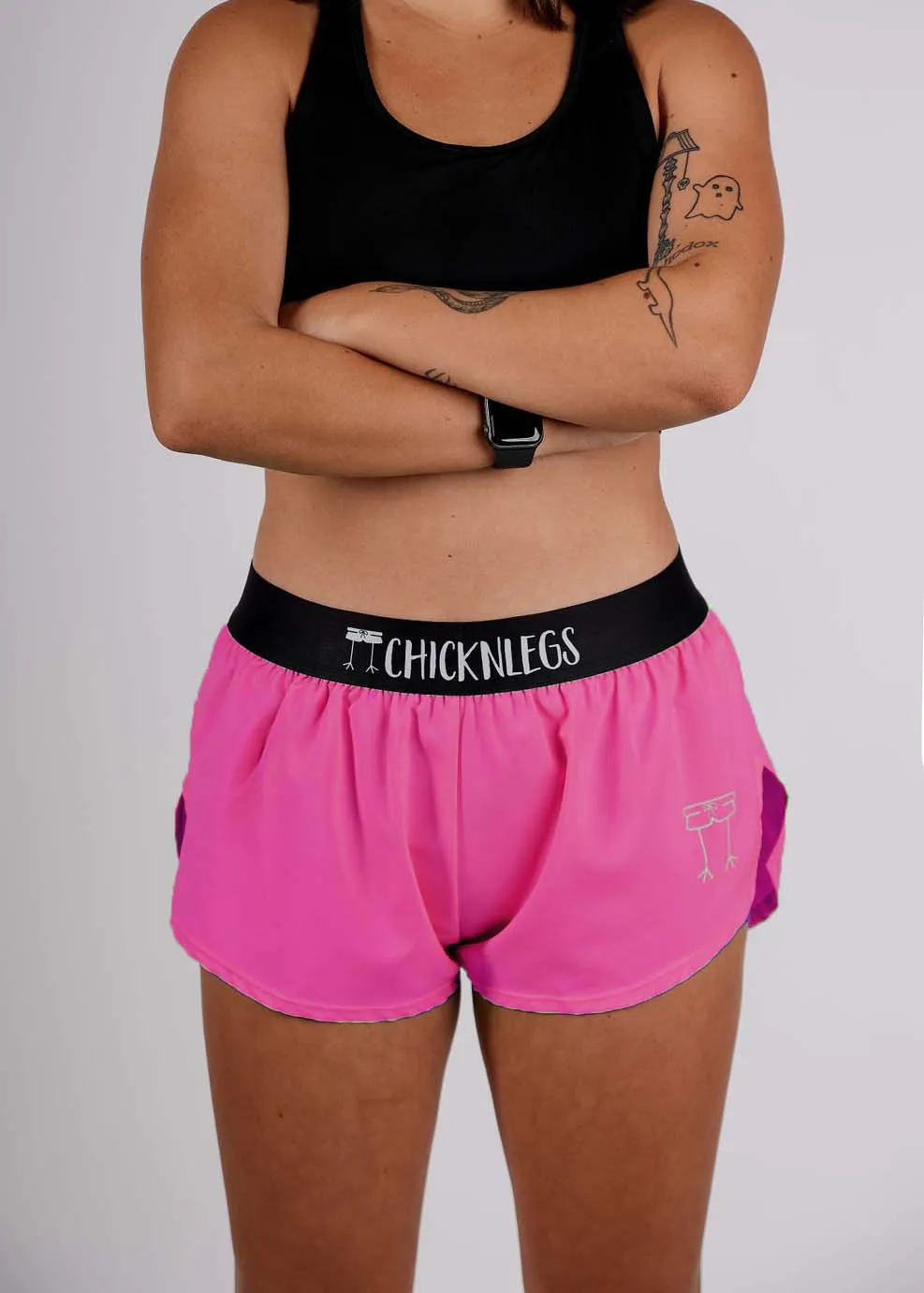 Women's Neon Pink 1.5" Split Shorts